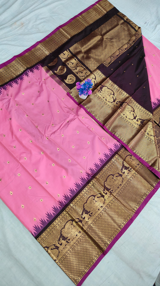 Semi gadwal saree Big bader Mina butta